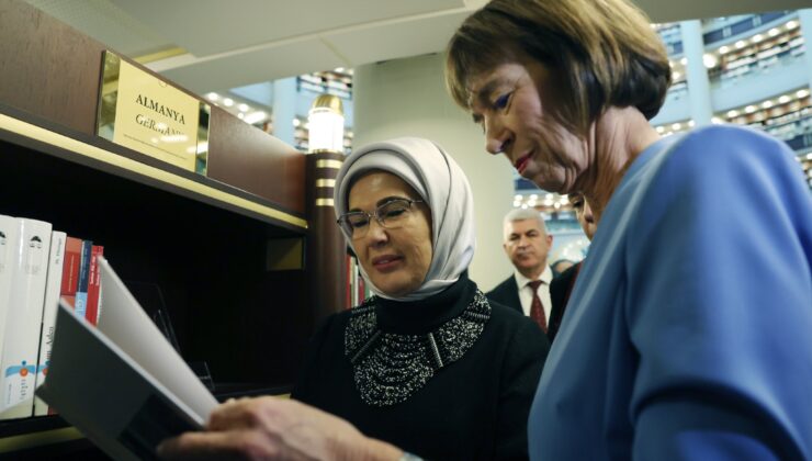Emine Erdoğan, Almanya Başbakanı’nın Eşi Charlotte Merz’i Cumhurbaşkanlığı Millet Kütüphanesi’nde Ağırladı