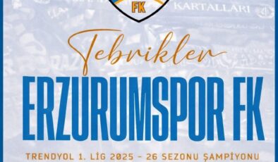 Dadaşlar Zirvede, Erzurumspor’dan Tarihi Başarı Tek Haber Ajansı Başkanı Solmaz’dan Tebrik Mesajı