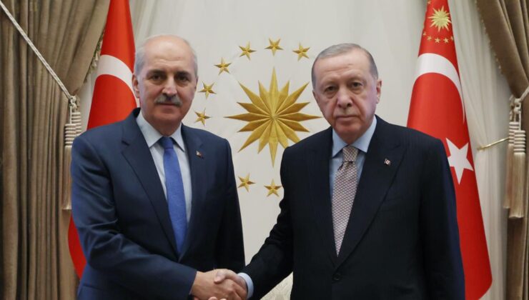 Cumhurbaşkanı Erdoğan, TBMM Başkanı Kurtulmuş ile Bir Araya Geldi